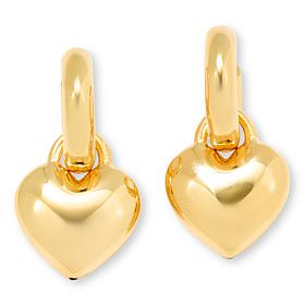 Bellezza Bronze Polished Hoop Earrings with Detachable Charm Drop