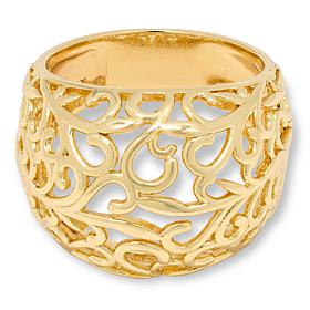 Bellezza Bronze Polished Openwork Filigree Bombé Ring