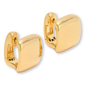 Bellezza Bronze Polished Square Huggie Hoop Earrings
