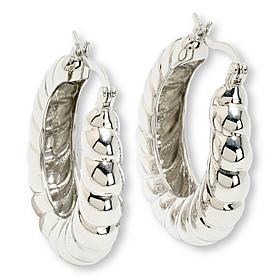 Bellezza Bronze Ridged Hoop Earrings