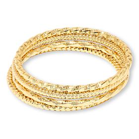 Bellezza Bronze Set of 4 Textured Slip-On Bangles