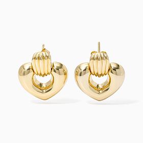 Bellezza Bronze Shiny Heart Doorknocker Earrings