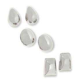Bellezza Bronze Small Puffy Button Stud Earrings 3-piece Set