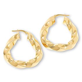 Bellezza Bronze Small Twist Triangle Hoop Earrings