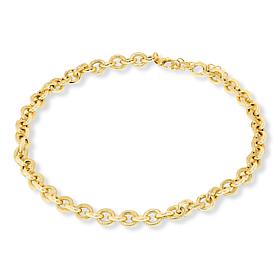 Bellezza Bronze Textured and Polished Oval Link 18" Necklace