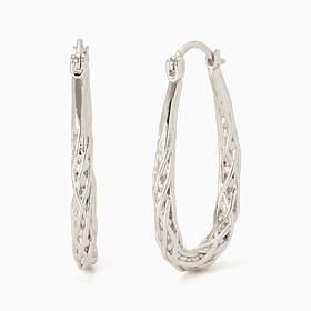 Bellezza Bronze Twinkle Oval Hoop Earrings