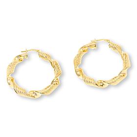 Bellezza Bronze Twisted Polished Hoop Earrings