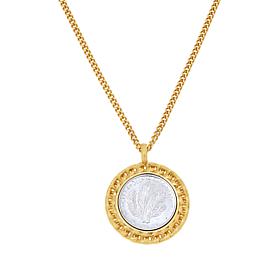 Bellezza Vatican City Palm Branch Lira Bronze Pendant with Necklace