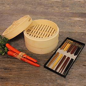 BergHOFF Bamboo 11-piece Steamer Set: Steamer & Chopsticks