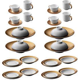 BergHOFF Gem 32-Piece Dinnerware Service for 4 - White & Gold