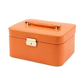 Bey-Berk Orange "Lizard" Debossed Leather Jewelry Box