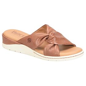 Born Mya Knotted Twist Leather Slide Sandal