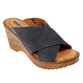 Born® Nora Handcrafted Leather/Suede Wedge Sandal