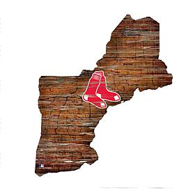 Boston Red Sox 24in. Distressed State w/Logo Sign  