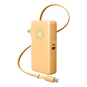 Boundless 10,000 mAh Power Bank w/AC Plug & Retractable Type-C Cable