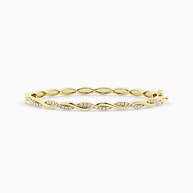 Bright Halo Lab Grown Diamonds 0.50 ctw Pave Detail Twist Bracelet,...