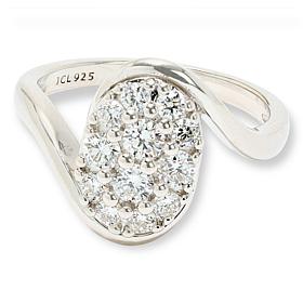 Bright Halo Lab Grown Diamonds 0.69ctw Pavé Oval Cluster Twisted Ring