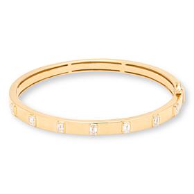 Bright Halo Lab Grown Diamonds 1.25ctw Gold-Plated Bangle Bracelet