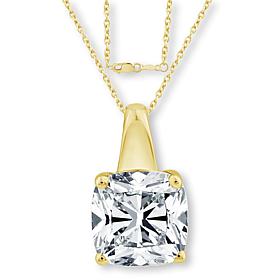Bright Halo Lab Grown Diamonds 14K Gold 1.5ct Cushion Pendant w/Chain