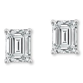 Bright Halo Lab Grown Diamonds 14K Gold 2ctw Emerald-Cut Stud Earrings