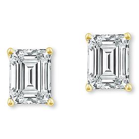 Bright Halo Lab Grown Diamonds 14K Gold 2ctw Emerald-Cut Stud Earrings