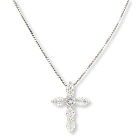 Bright Halo Lab Grown Diamonds 1ctw Cross Pendant Necklace