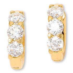 Bright Halo Lab Grown Diamonds 1ctw Huggie Hoop Earrings