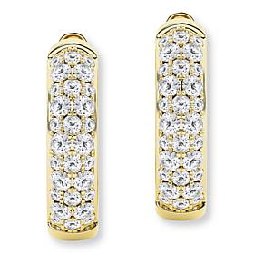 Bright Halo Lab Grown Diamonds 1ctw Pavé Huggie Hoop Earrings
