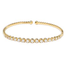 Bright Halo Lab Grown Diamonds 2.07ctw Graduated Bangle Bracelet