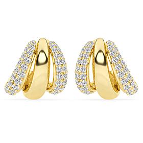 Bright Halo Lab Grown Diamonds 2.5ctw 3-Row Pavé Hoop Earrings
