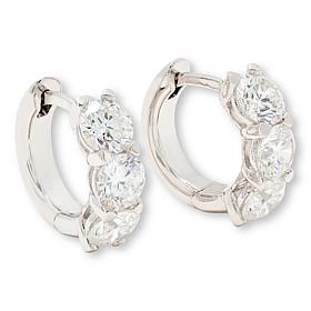 Bright Halo Lab Grown Diamonds 2ctw Huggie Hoop Earrings