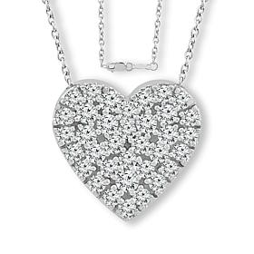 Bright Halo Lab Grown Diamonds .50ctw Pavé Heart Pendant with Chain