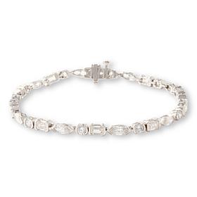 Bright Halo Lab Grown Diamonds Mixed Cut Tennis Bracelet