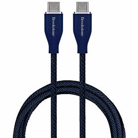 Brookstone C-to-C 60W 10ft Nylon Braided Cable with Silver Ring