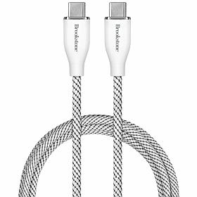 Brookstone C-to-C 60W 4ft Nylon Braided Cable with Silver Ring
