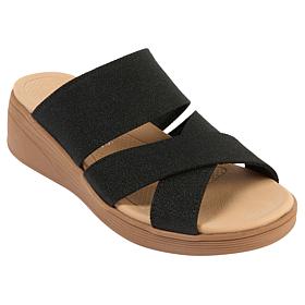 BZees Fiona Machine Washable Strappy Wedge Sandal