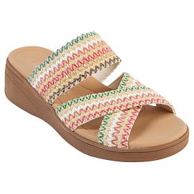 BZees Fiona Machine Washable Strappy Wedge Sandal