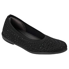 BZees Kallie Mesh Knit Rhinestone Flat