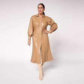 C Wonder Faux Leather Shirtdress