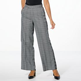 C Wonder Glen Plaid 2-Tone Wide Leg Trouser