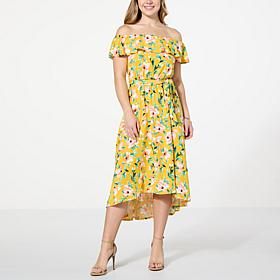 C Wonder On/Off the Shoulder Flounce Dress