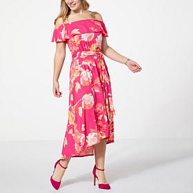 C Wonder On/Off the Shoulder Flounce Dress