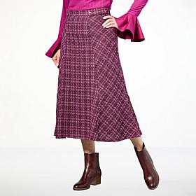 C Wonder Tweed A-Line Midi Skirt
