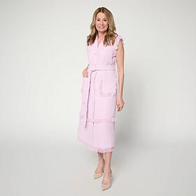 C Wonder Tweed Fringe Trim Vest Dress