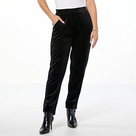 C Wonder Velvet Pull-On Cigarette-Leg Pant