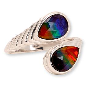 Canadian Ammolite Gems Everyday Wear Bypass Ring