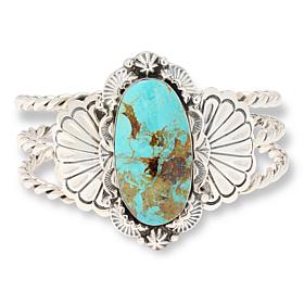 Chaco Canyon Baja Turquoise Sterling Silver Cuff Bracelet