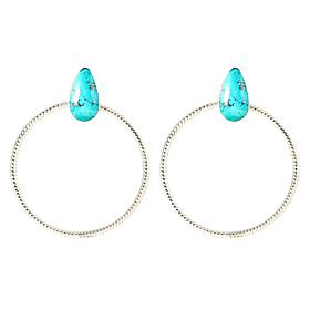 Chaco Canyon Blue Campitos Turquoise Hoop Earrings