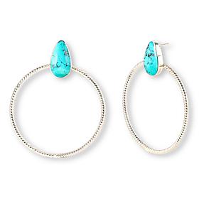Chaco Canyon Blue Campitos Turquoise Hoop Earrings