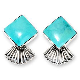 Chaco Canyon Campitos Turquoise Fan-Design Stud Earrings